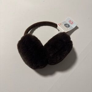 Girls Ear Muffs Brown Fleece